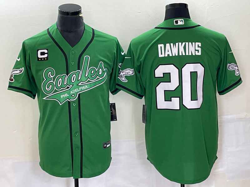 Men Philadelphia Eagles #20 Dawkins Green Co Branding Game NFL Jersey style 1->philadelphia eagles->NFL Jersey